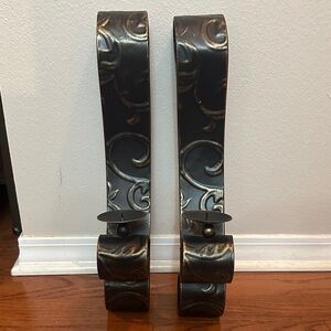 Elegant Brown and Bronze Metal Wall Sconces